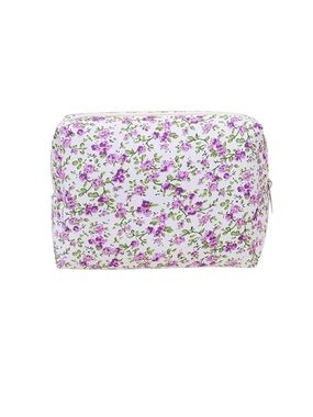 Purple Floral Makeup Bag